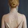 Elegant Imitation Pearl Chains Ear Cuffs Jewelry Ear Bone Clips  Bridal Accessories