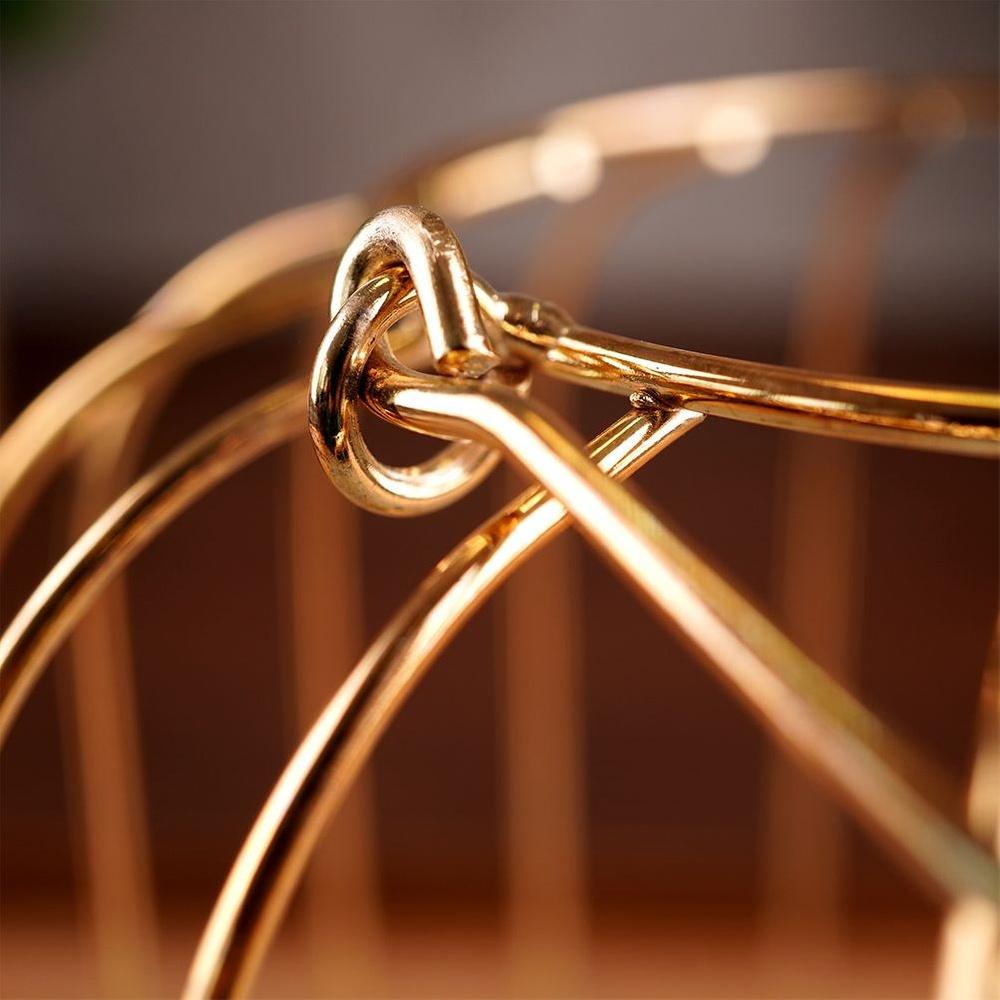 Gold metal candle lantern 21.5 cm