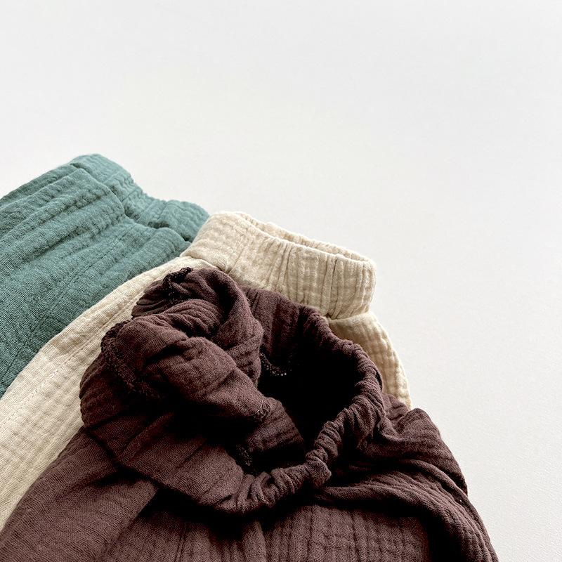 Children's Lantern Shorts Korean Sen Series Loose Wide Leg Pants for Boys and Girls Baby Trendy Children's Clothing