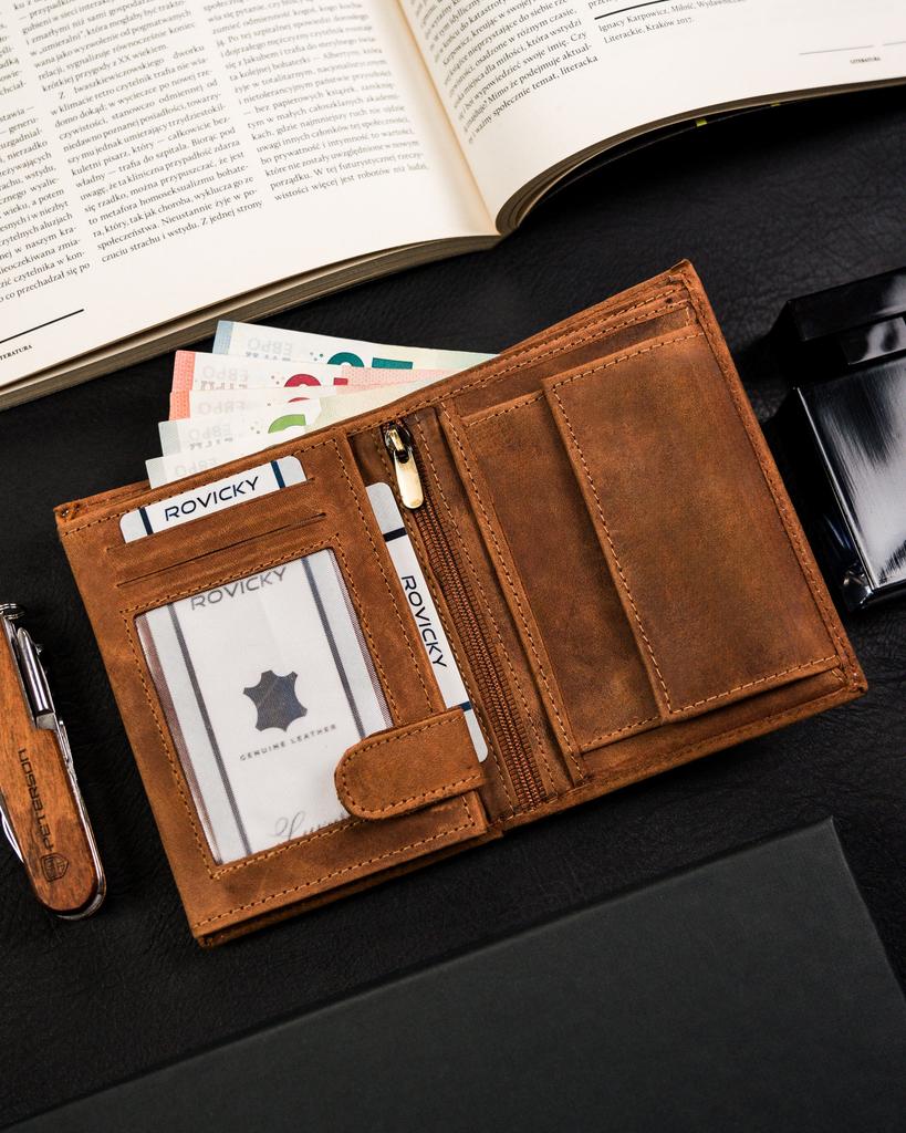 Men's Leather Wallet N4-CHM-DOG-1-BL-COGNAC