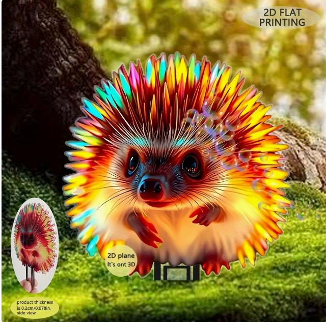 1PC Luminous Hedgehog Garden Floor Plug - UV Activated Neon Color, No Power Required, Lightweight Outdoor/Interior Decoration