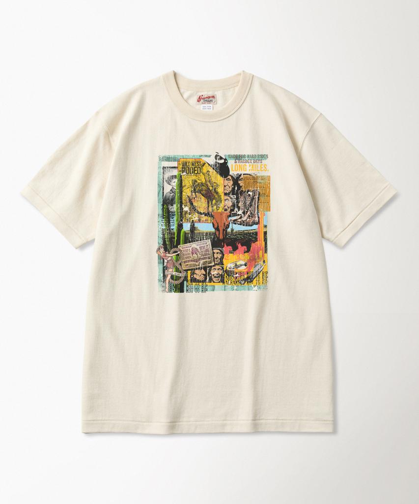 Beulonseun Western Collage Loopwheeled Graphic Tee Apricot