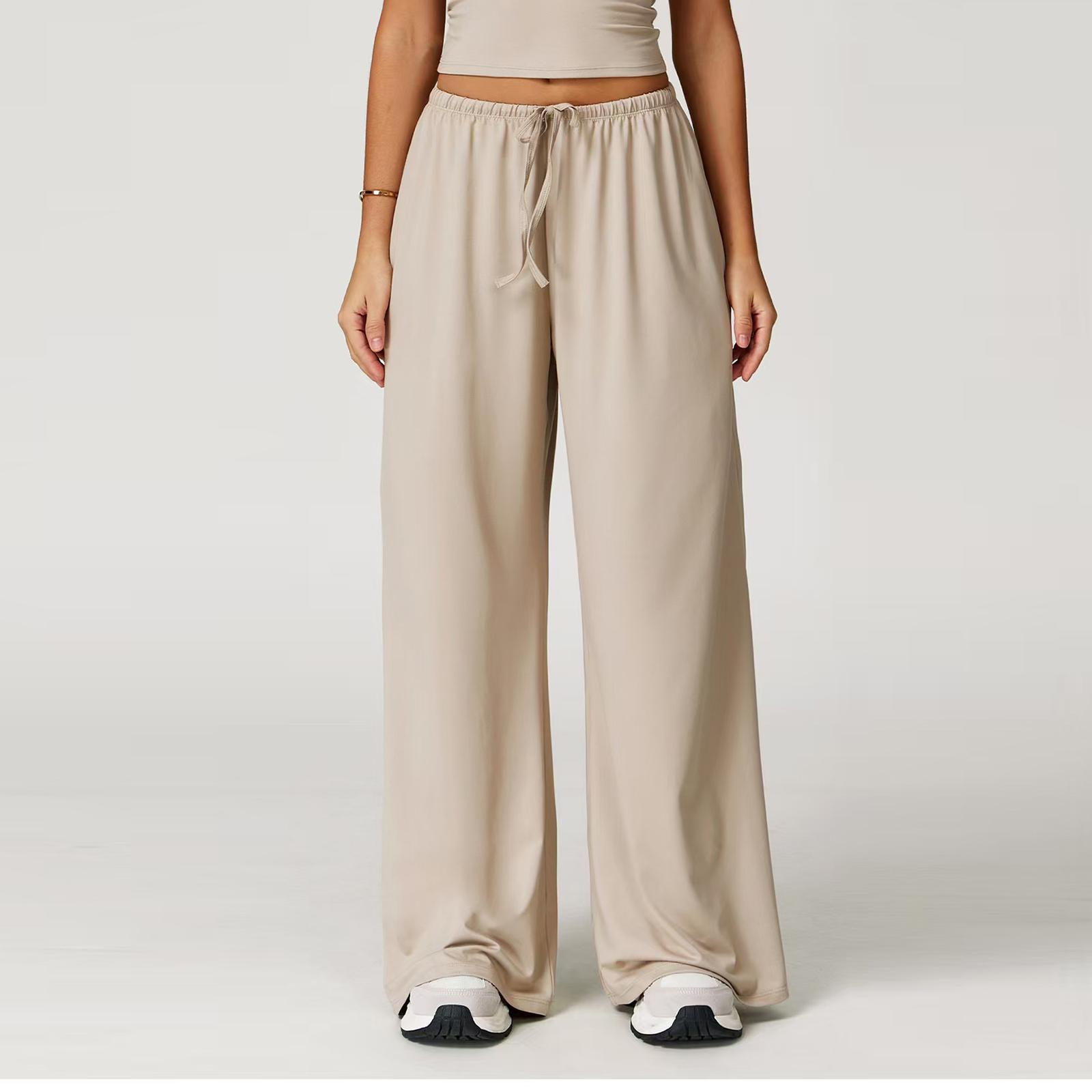 Women s Versatile Casual Relaxed-Fit Elastic Waist Drawstring Pants L