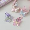 Cute Butterfly Keychain Resin Ribbon Bow Keyring Lovely Jelly Butterfly Pendant  Unisex