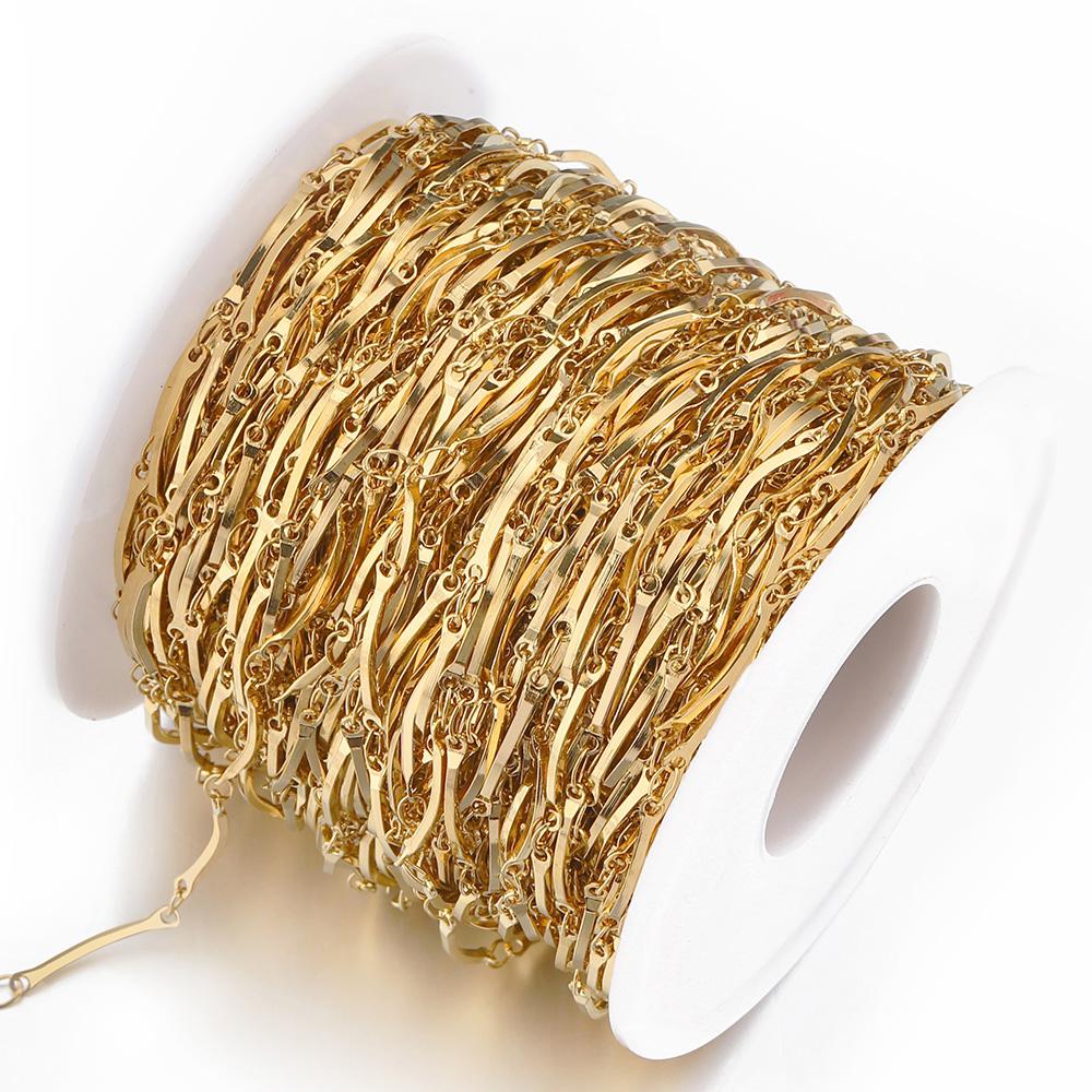 1Meter Stainless Steel Stick Chains for Jewelry Making Bracelet Necklace Gold  Chain Anklet Accessories Components DIY No Fade