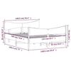 VidaXL Bed Frames with Headboard, Double Bed with Slatted Base, Adult Bedroom Bed, Modern, 135x190 Cm Wood of 3216396