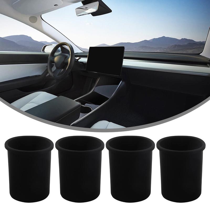 4PCS For New Model 3 Car Door Cup Holder Fit Design ABS Drink Rack Interior Storage Accessories