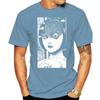 Summer Men's Japanese Horror Comic 100% Pure Cotton T-shirt, Hip-hop Dark Trend Style Pattern Printed Clothing, Street Top