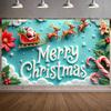 Merry Christmas Banner Christmas Decoration Santa Cartoon Christmas Party for Holiday Celebration Indoor Decoration Even