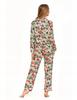 Women's Two-Piece Long Pajama Set, Button-Down, Viscose, Collar, MORAJ M PATT 1