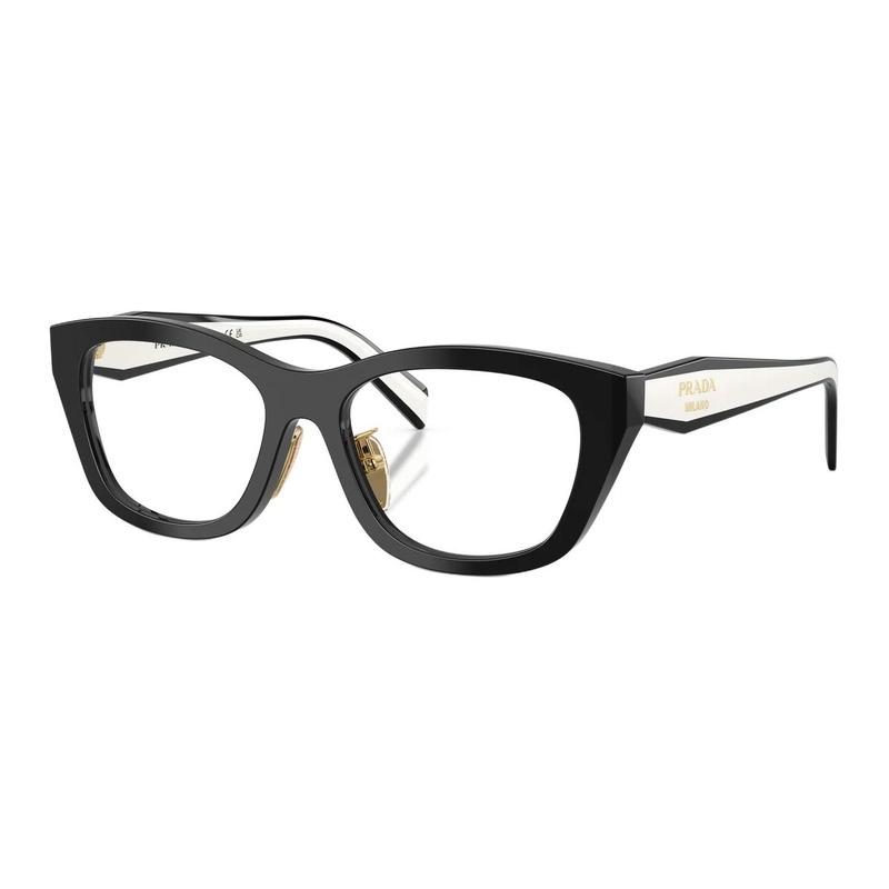 Prada Brand letter logo design acetate pilot style optical glasses women s black