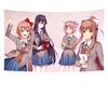VIKAMA Heartbeat Literature Club Tapestry Home Bedroom Decoration Gift for Anime Fans And Friends Kawaii Anime Cute Anime Campus