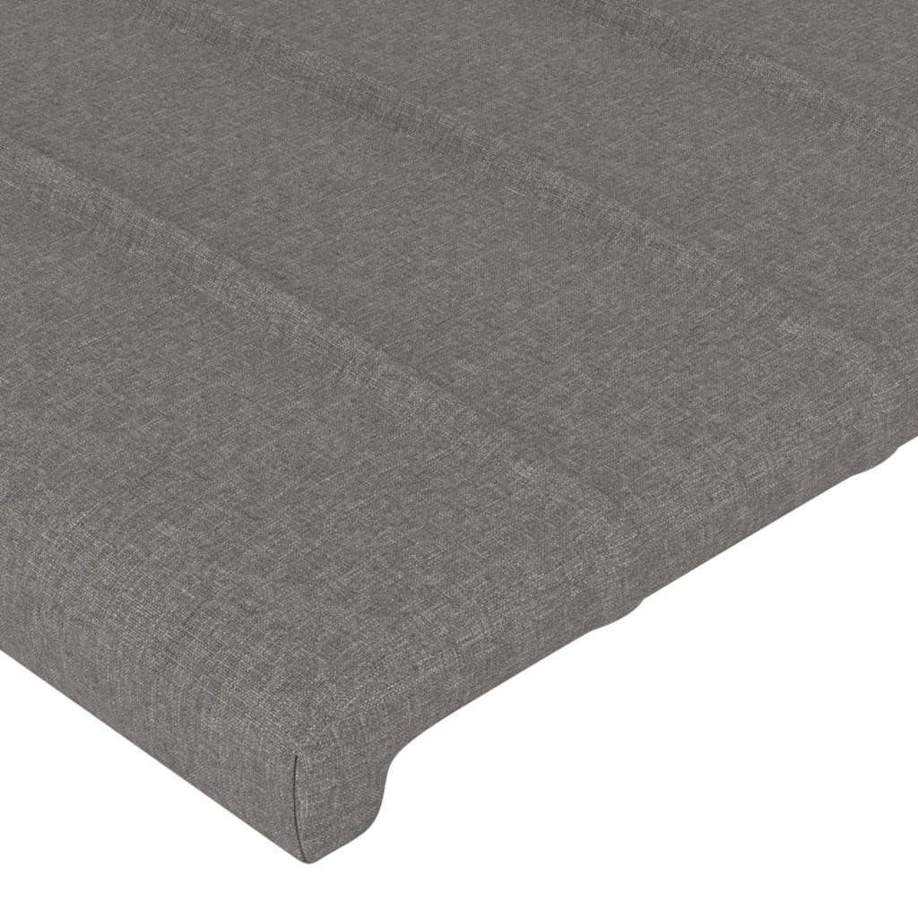 Vidaxl Zagłówek Do Łóżka Z Led, Ciemnoszary, 200X5X78/88 Cm, Tkanina