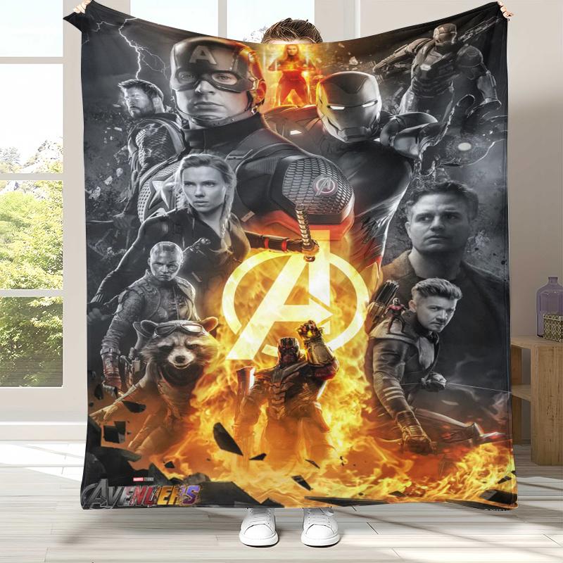 Marvel Avengers Spider Man Cartoon Flannel Blanket,Ultra Soft Warm Plush Throw for Home Bedroom Bed Sofa Cover Office Picnic