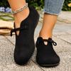 Large Size Single Shoes Women's Spring and Autumn New Fashion Round Head Lace-up Suede Outer Wear Single Shoes