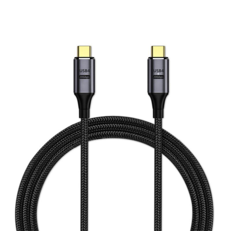 Usb4.0 Dual Type-c Магнитный кабель для передачи данных между мужчинами, 20 ГБ, зарядка, видео, проекция экрана дисплея 8k straight elbow серый