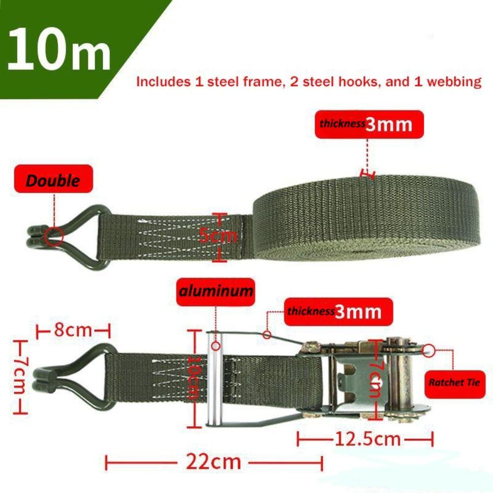 6/10M 10 tun/5 tun ráčna pro upevnění pásky na nákladní automobily, odolná páska pro horké nákladní automobily