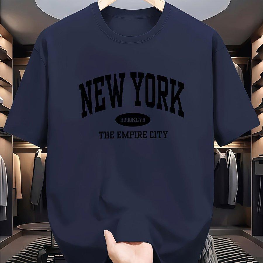 Neuer Stil T-Shirt für den täglichen lässigen Look HipHop Shirt Atmungsaktives T-Shirt mit feiner Textur Grafikdruck T-Shirt Eng anliegendes Tsh
