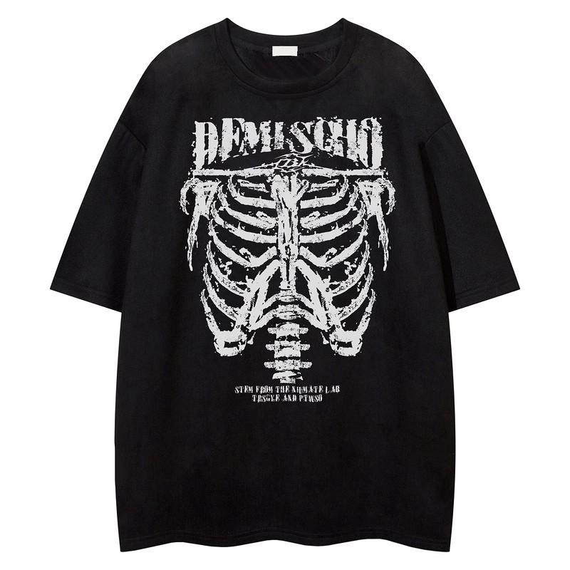 Trendy Men's Letter Print Short Sleeve T Men's Summer T-shirt ins Fashion Brand Loose Casual Top