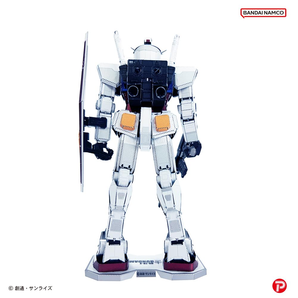 Tenyo Metallic Nano Puzzle Mobile Suit Gundam RX-78-2 Gundam T-MP-020M - No Glue Required, 0.2mm Thick, Ultra-precise Laser Processed, Craft Project,