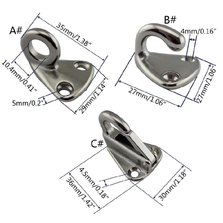 Marine Hardware Stainless Steel Fenders Hook Boat Accessories Snap Attach Rope