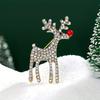 Christmas Reindeer Brooch Crystal Rhinestone Pin - Zinc Alloy, Fashion Party Accessory, Simple Elegant Design, Versatile for Daily & Party Occasions