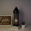 Ramadan Kareem Crescent Dome Lantern Candle Holder Black Metal Islamic Decoration Eid Mubarak Celebration Home Decor