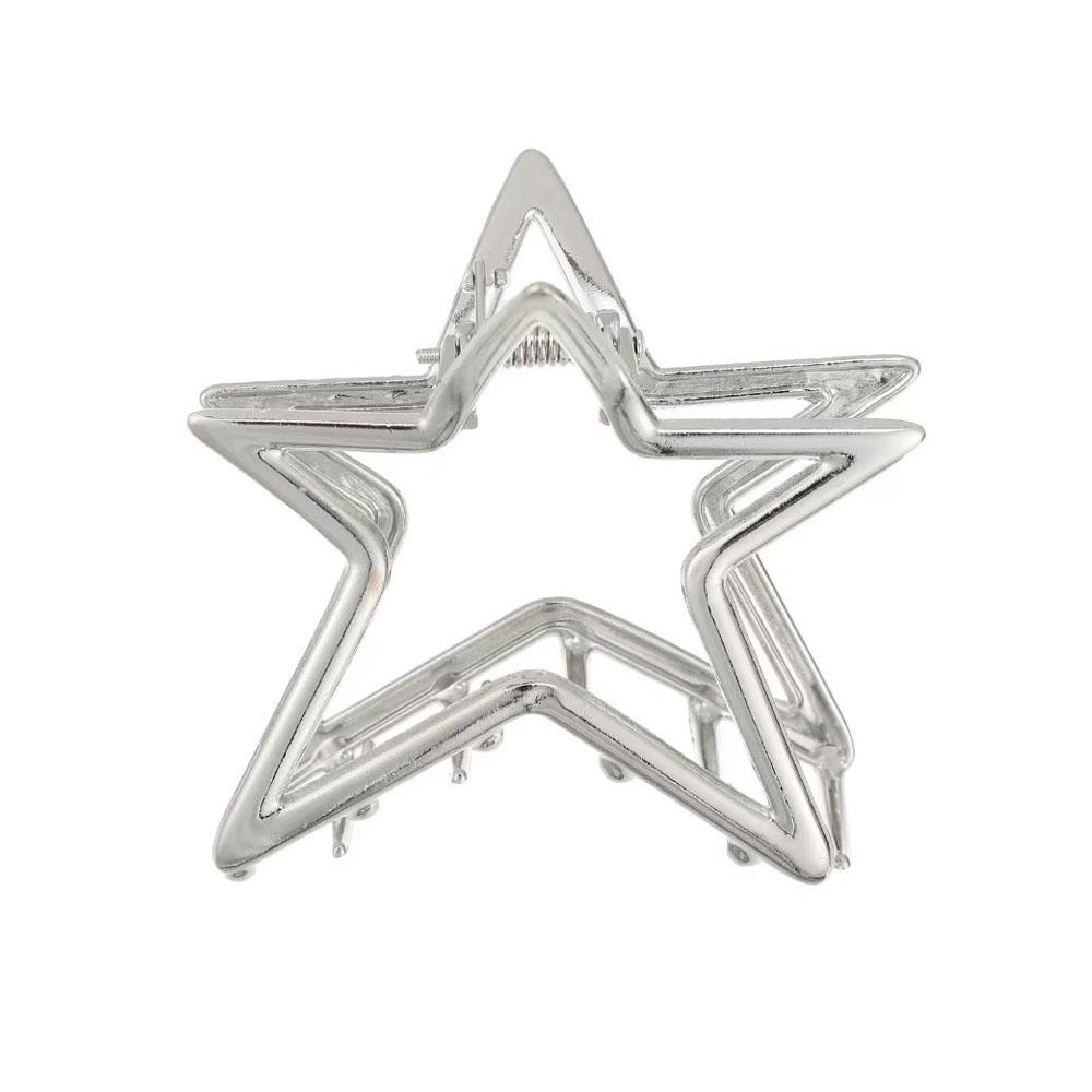 

1 шт. Металлические заколки для волос с вырезом в виде пятиконечной звезды, аксессуары для женщин, заколка-акула для затылка, корейские Y2k аксессуары, мода