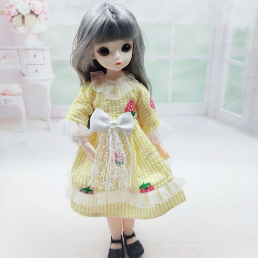 Oblečení pro 1/6 BJD panenku Roztomilé šaty Sukně Pokrývka hlavy 30cm Princezna Panenka Ležérní Kostým Oblečení Doplňky pro panenky Dívka DIY Hračka Dárky