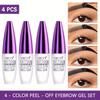 4-Farben Tattoo Peel Off Augenbrauen Gel Tönung, Semi-permanente Augenbrauentönung Wasserdicht Abriebfest für voller und definierter aussehende Augenbrauen