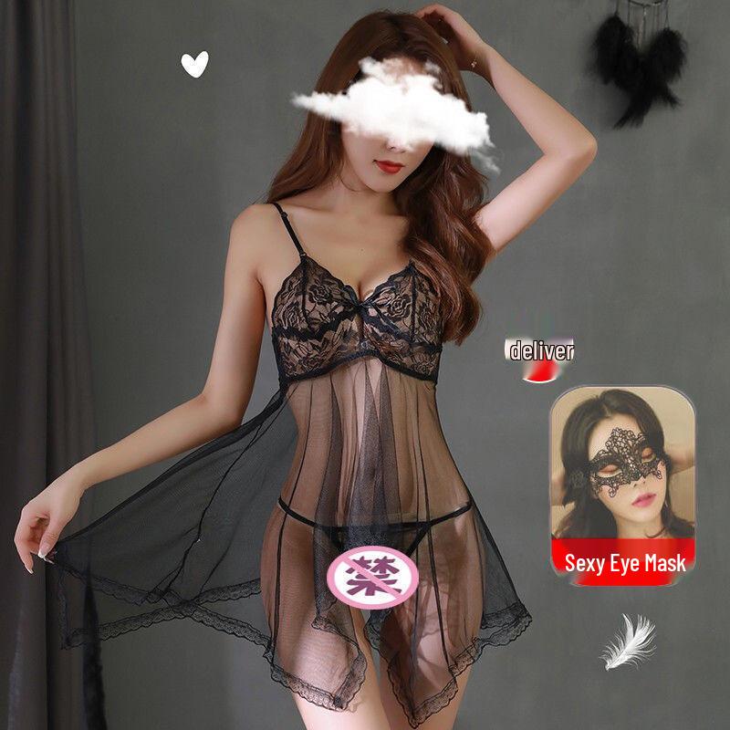 Lenjerie de corp fermecătoare cu bretele din dantelă: Pijamale cu deschidere ușoară, fără zona intimă, pentru femei