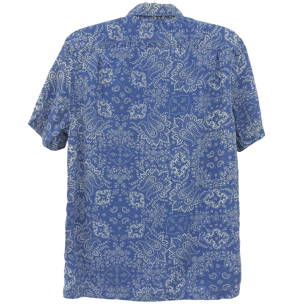 RRL Indigo Bandana Print Open-Collar Shirt, Men's, Blue, Size M tops M blueUsed