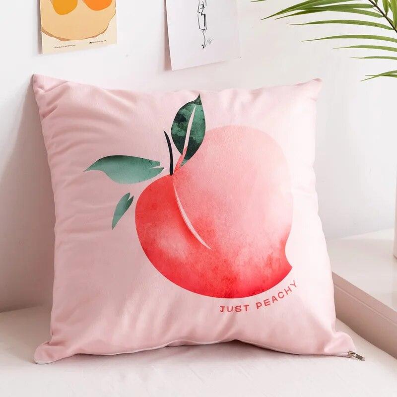 Minimalist Creative Abstract Line Pillowcase Peach Lemon Pear Fruit  Sofa Office Seat Cushion Cover Home Decoration