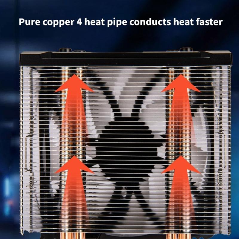 4 Heat Pipe ARGB CPU Air Cooling Fan PWM 4Pin ARGB Cooling Fan For PC Case Computer Hardware Thermal Management