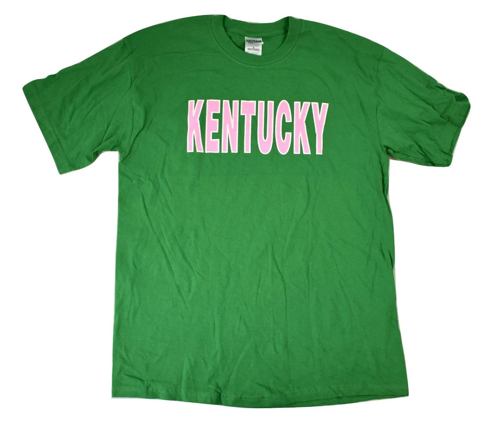 

Gildan Adult Kentucky Green Shirt With Pink Letters New L XL