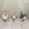 Wooden Handcrafted Carved Cat Figurine Cute Bell Desk Decor For Gifts And Home Office