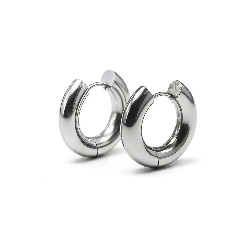 Fashion hip-hop hiphop rap bold thickened big earring Men wide earrings single titanium steel stud earrings Fancy