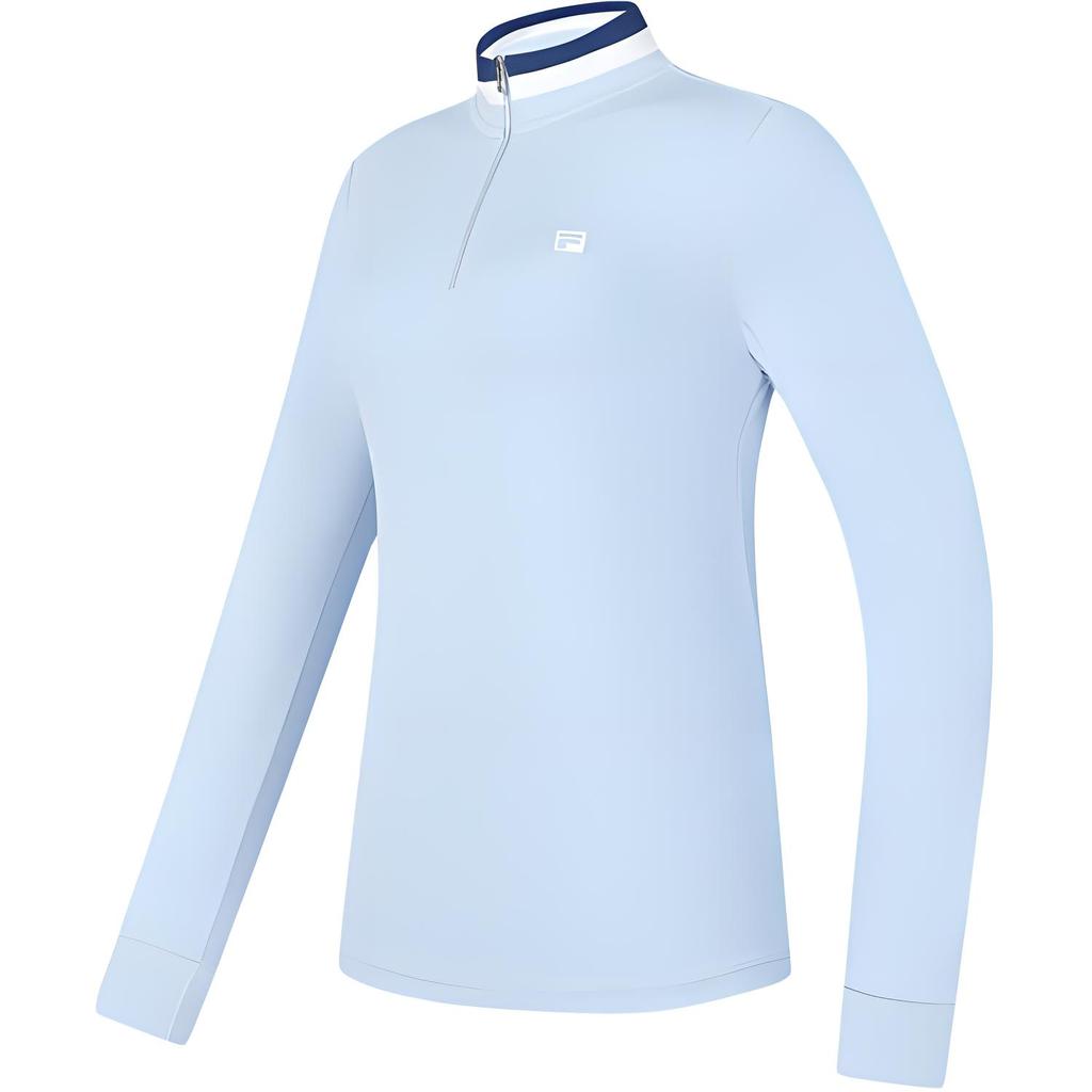 FILA Golf Series Knitted Comfortable Versatile Long Sleeve T-Shirt Women tops Afternoon-Blue A11W445202F-LB