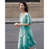 Demana Mint Mambo Summer V-Neck Cotton Midi Dress