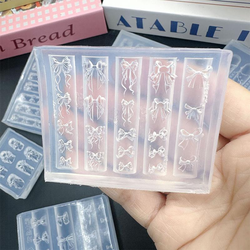 Gâteau Crème Jupe Nœud Ruban Moule Acrylique 3D Décorations Nail Art Design DIY Moule en Silicone Nail Art Modèle Pour Charms Ongles