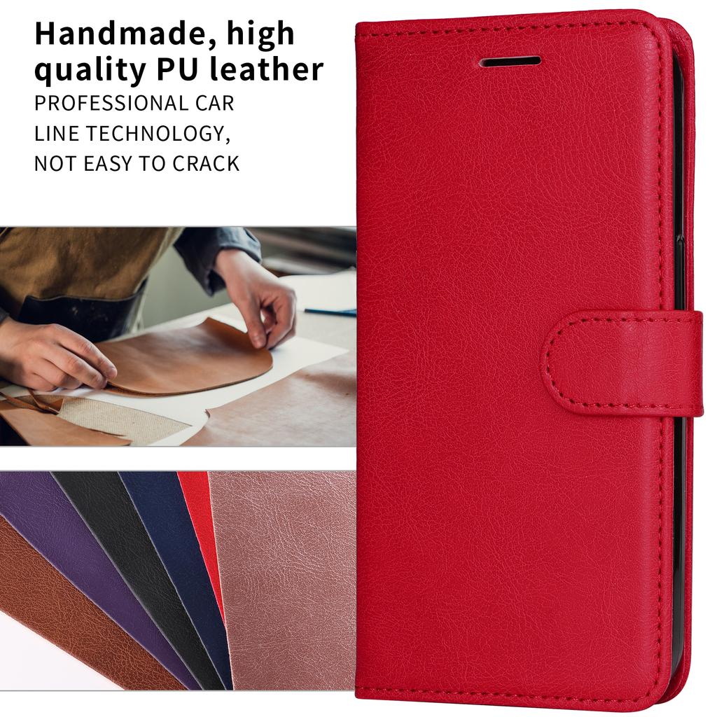 For Realme 15 Pro 5G/Realme 15 5G Leather Wallet Case with Strap Solid Color Phone Stand Cover