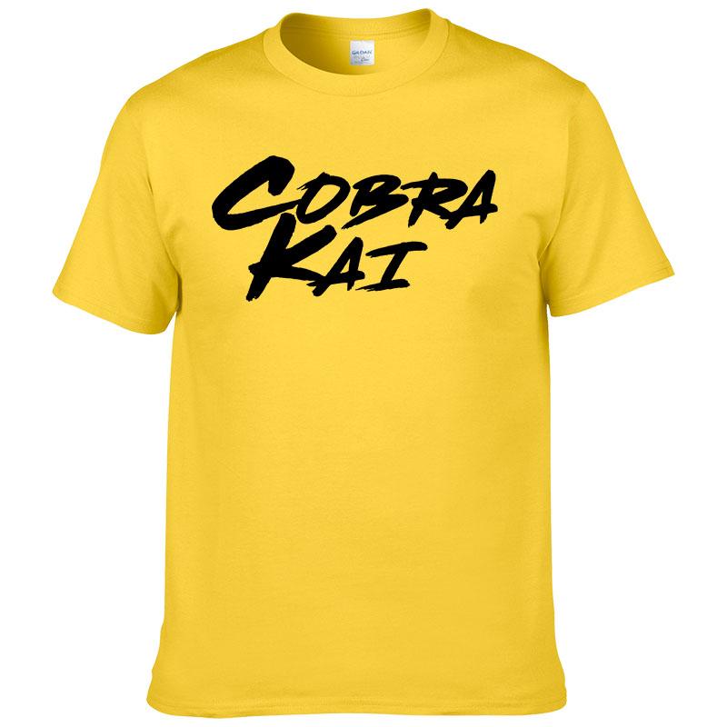 100% Cotton T Shirt Men's Summer Short Sleeve tshirt Fashion Casual T-shirt Cobra kai Print tshirt Homme Hombre F67