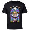 Gothic Stained Glass Baby Skull Horns T-Shirt