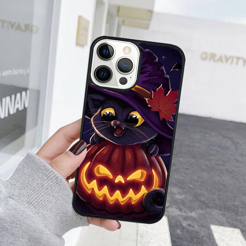 Animal Cartoon Halloween Cat Phone Case For iPhone 17 Air 15 16 Cover  11 13 14 Pro Max 12 Plus Max Fundas