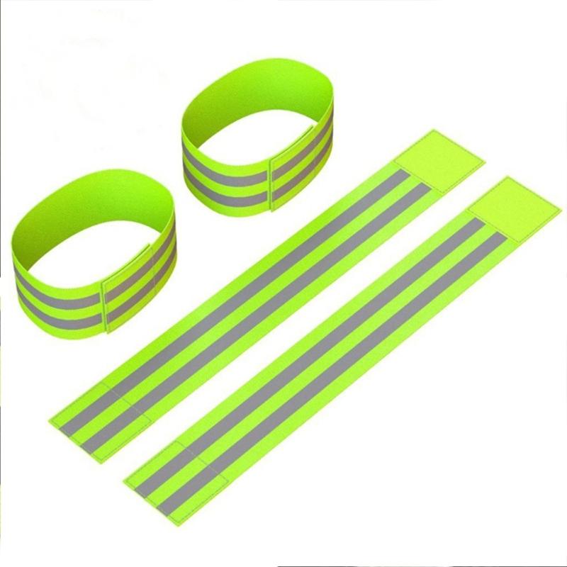 8Pcs Reflective Running Armbands Adjustable Safety Reflective Strap Safety Reflectors Reflective Wristband for Cycling
