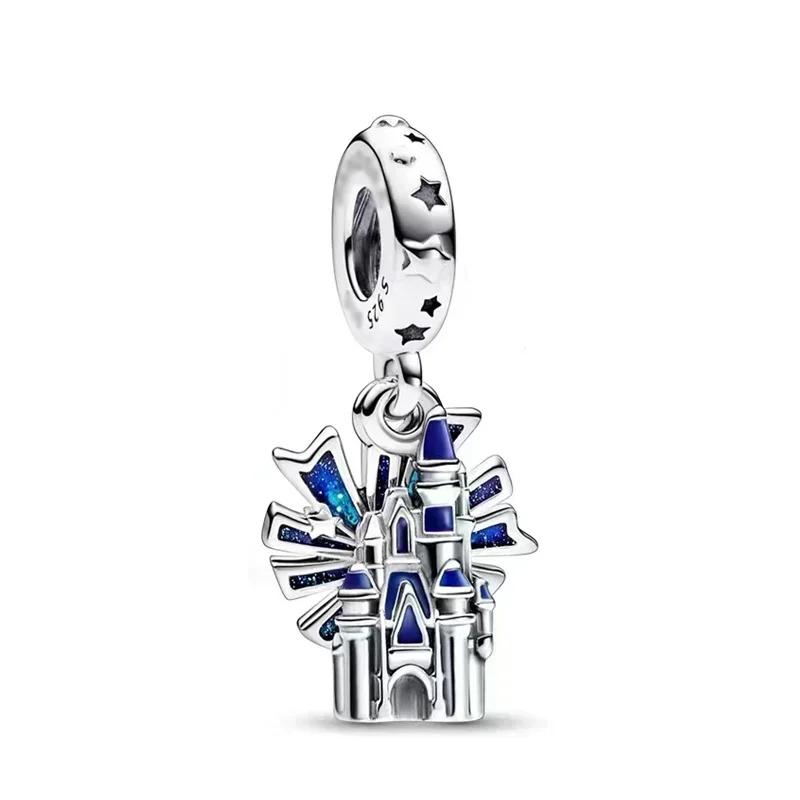 Landmark Building Charms 925 Silver Eiffel Tower Statue of Liberty Beads Keychain Metal Bracelet DIY Fine Jewelry Gift