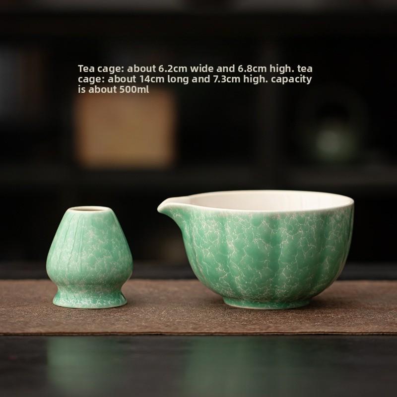 Handgefertigtes Ofentransformationsglasur Matcha Schalen Set mit Chasen Besen Traditionelle Japanische Teezeremonie Werkzeuge zum Aufschlagen Mischen