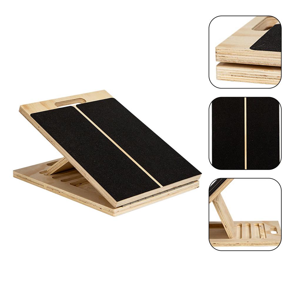 Wood Stability Trainer Thickened Wood Balance Platform with Protective Pad for Adults Balance Exercise