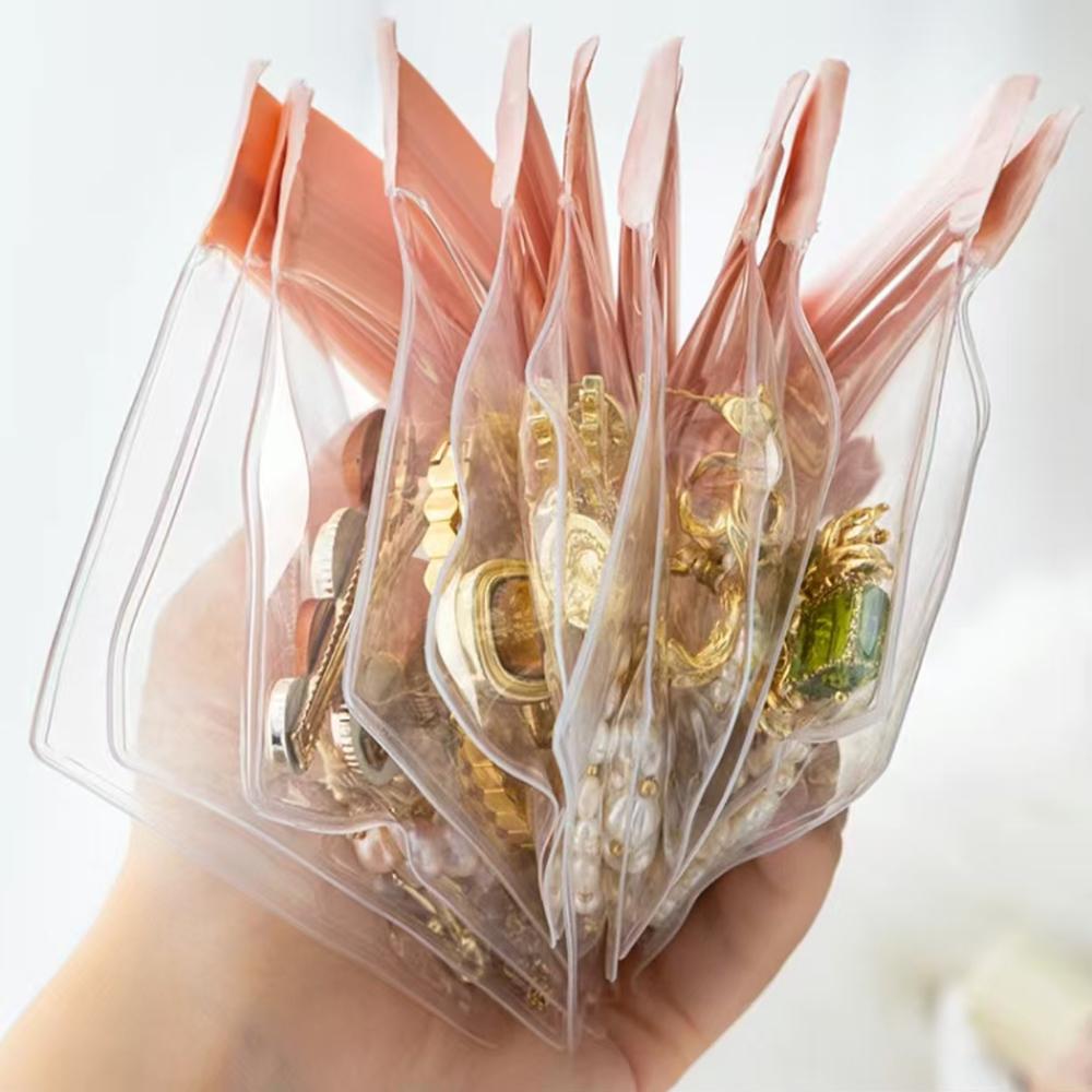 10/15pcs Jewelry Zip Lock Bag Transparent EVA Plastic Storage Envelope Frosted Pouch Ring Earrings Necklace Bracelet Packaging