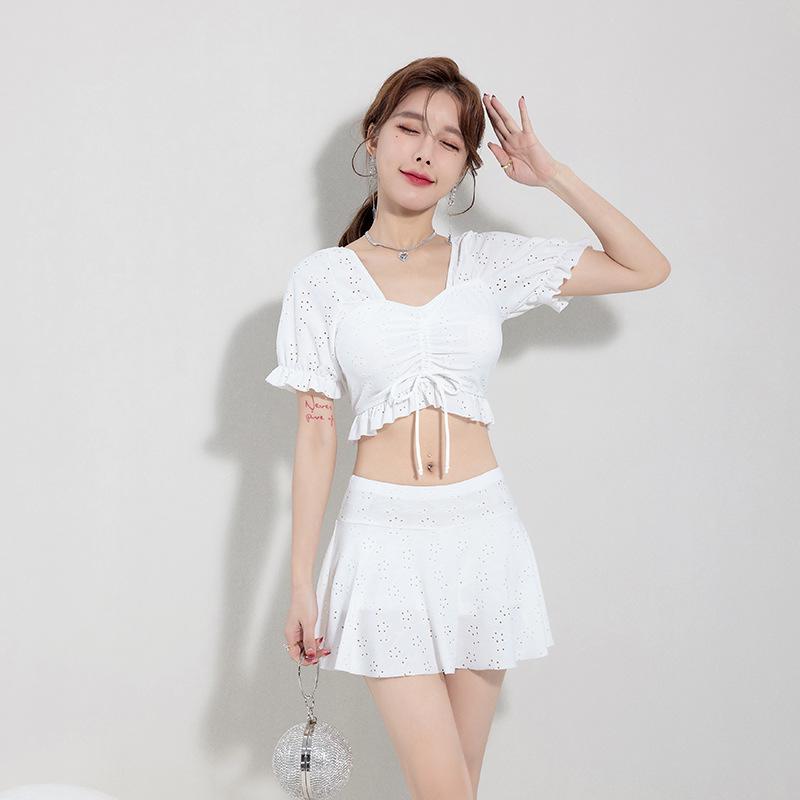 

Women’s Sexy Slim Gathered Swimsuit with Split Skirt - 2025 Hot Spring Fashion One size [fits 80-120 jin]